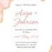 Free Editable Rose Gold with Gold Line Wedding Invitation