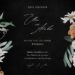 Free Editable Chalkboard Watercolor Orange White Floral Wedding Invitation