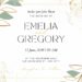 Free Editable Minimalist Greenery Gold Eucalyptus Wedding Invitation