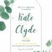 Free Editable Minimalist Green Pastel Leaves Wedding Invitation