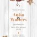 Free Editable Wood Fall Bouquet Red Pink Wedding Invitation