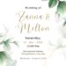 Free Editable Minimalist Greenery Eucalyptus Leaves Wedding Invitation
