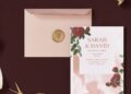(Free Editable PDF) Modern Blush Watercolor Floral Wedding Invitation Templates I