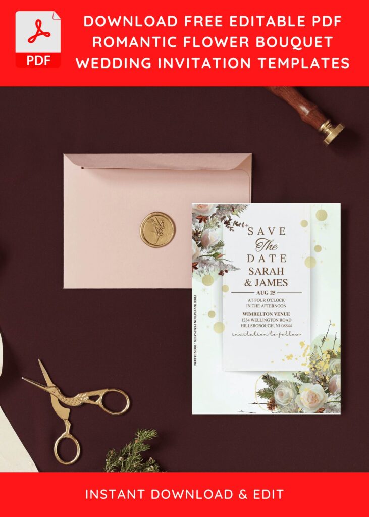(Free Editable PDF) Delicate Autumn Wedding Invitation Templates I