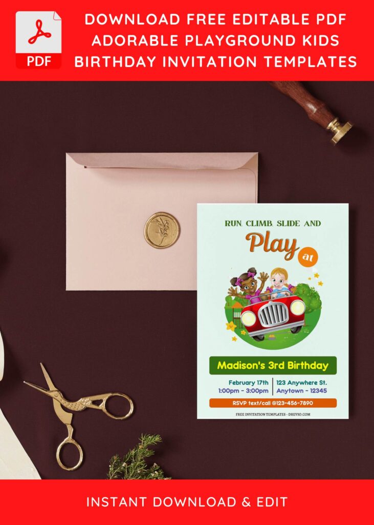 Invitation Template of (Free Editable PDF) Playground Kids Birthday Party Invitation Templates 5