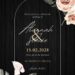 Free Editable Wood Tropical Dark Bouquet Floral Wedding Invitation