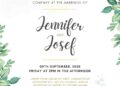 Free Editable Minimalist Greenery Floral Watercolor Wedding Invitation