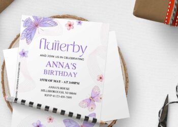 (Free Editable PDF) Dreamy Fluttering Butterfly Birthday Invitation Templates