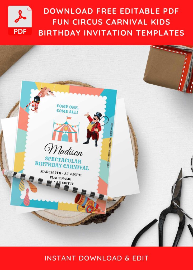 Invitation Template of (Free Editable PDF) Spectacular Birthday Carnival Invitation Templates 8