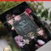 (Free Editable PDF) Dreamy Black Romance Floral Wedding Invitation Templates