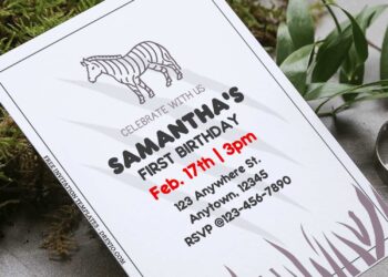 (Free Editable PDF) Party Zebra Birthday Invitation Templates