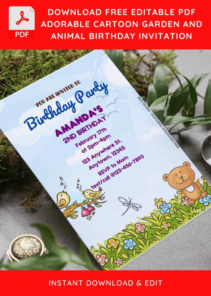 Invitation Template of (Free Editable PDF) Adorable Nursery Farm Animal Birthday Invitation Templates 6