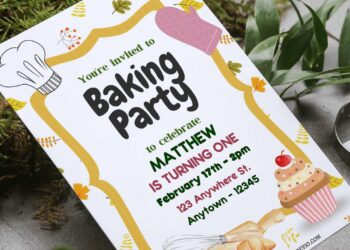 (Free Editable PDF) Adorable Baking Themed Birthday Invitation Templates F