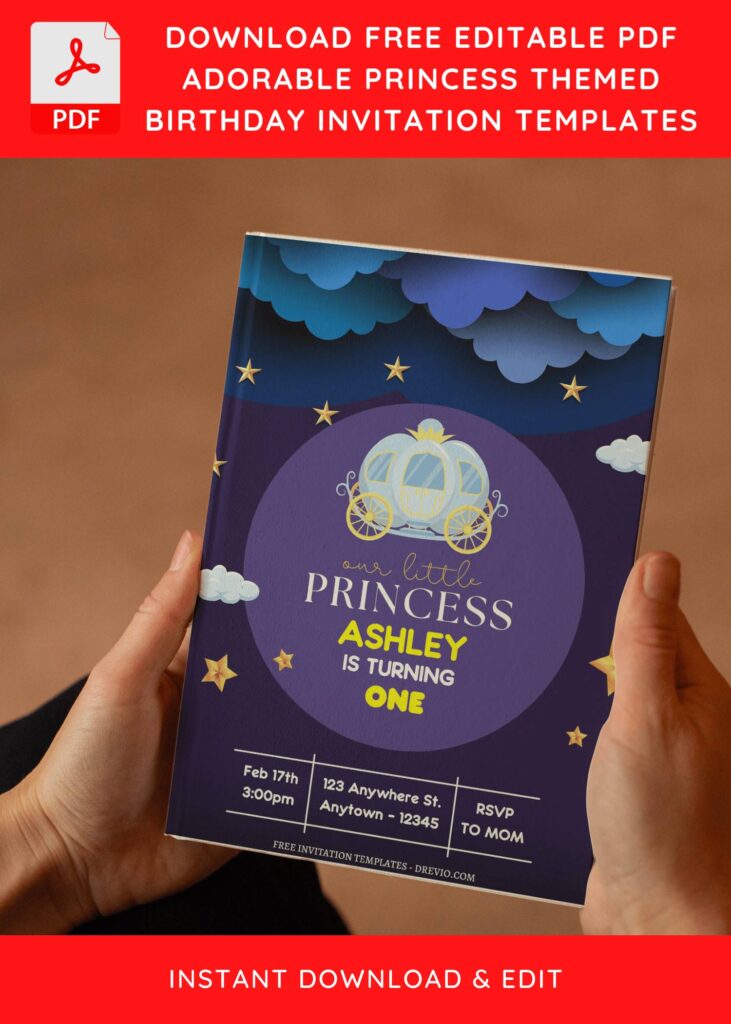 (Free Editable PDF) Twilight Princess Birthday Invitation Templates E