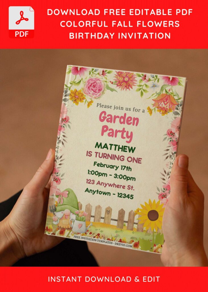 (Free Editable PDF) Fairy Tale Garden Birthday Invitation Templates E