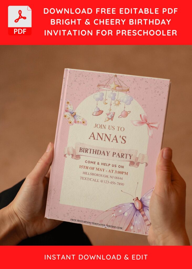 (Free Editable PDF) Toddlers Birthday Invitation Templates E