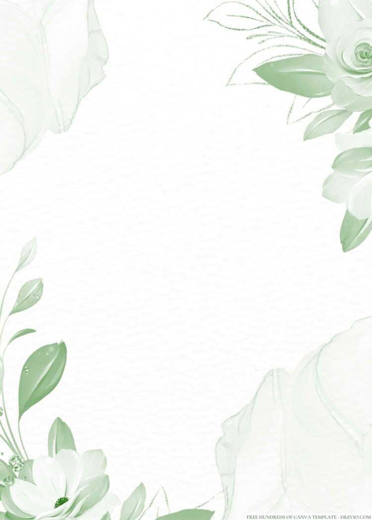 20+ Minimalist Green Pastel Floral Canva Wedding Invitation Templates ...