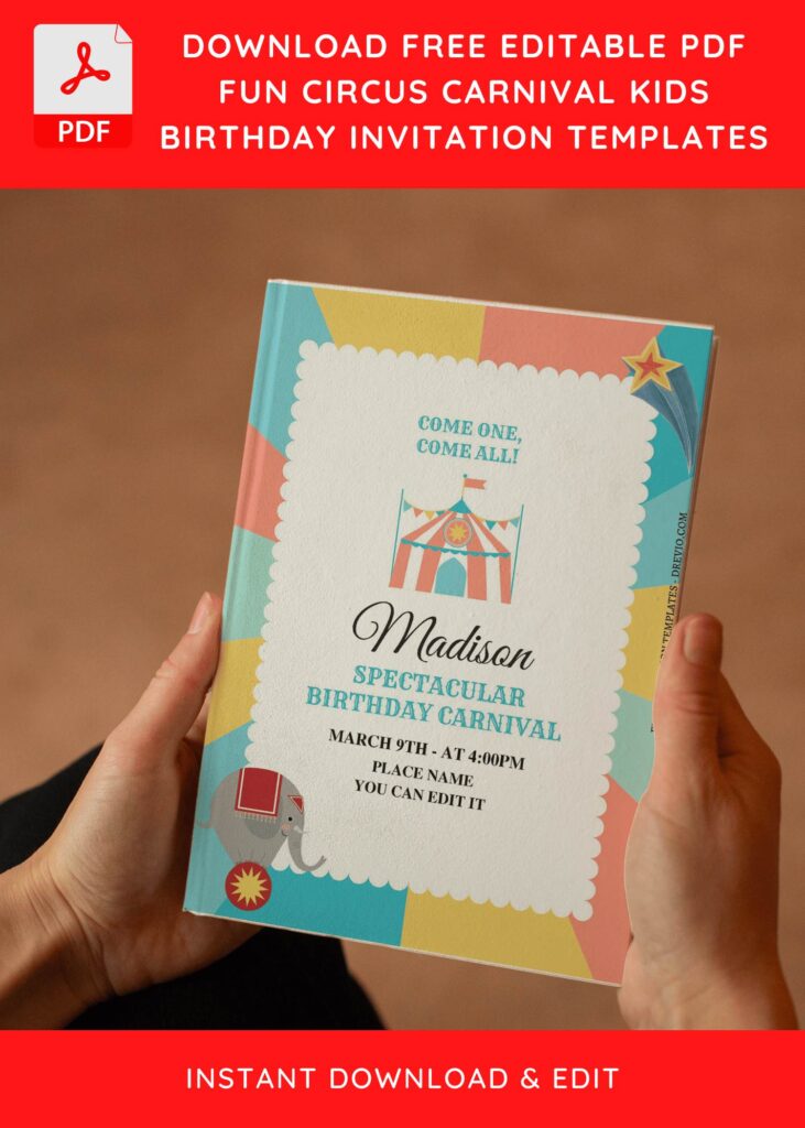 Invitation Template of (Free Editable PDF) Spectacular Birthday Carnival Invitation Templates 5