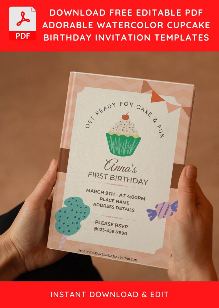 Invitation Template of (Free Editable PDF) Lovely Yummy Dessert Birthday Invitation Templates 4