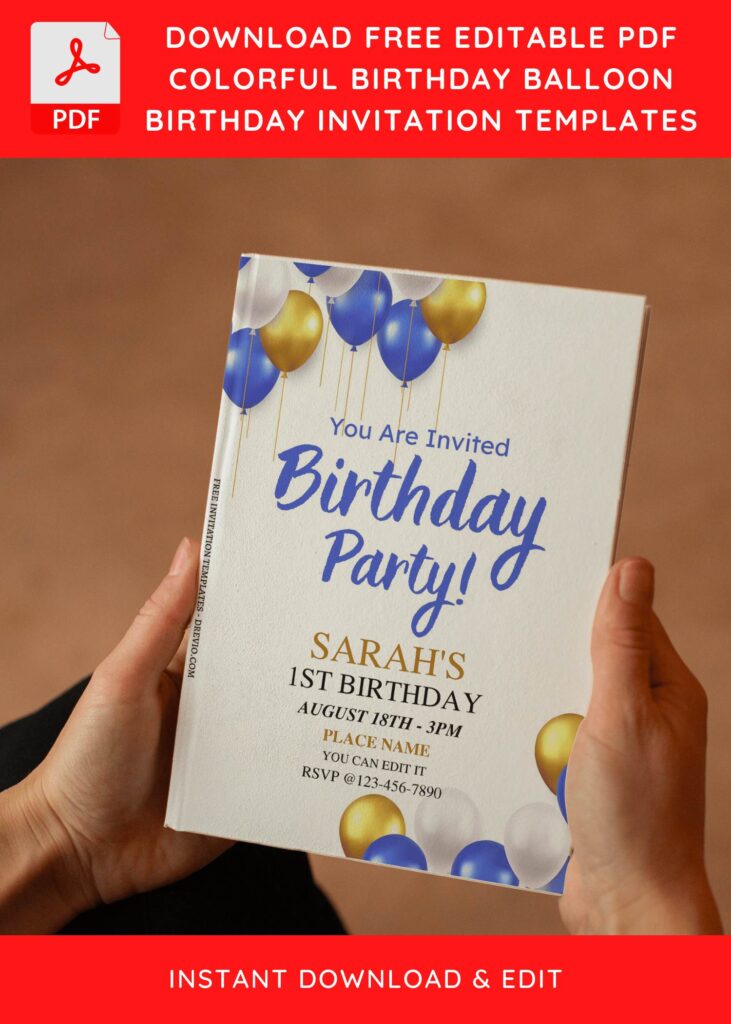 Invitation Template of (Free Editable PDF) Joyful Birthday Party Invitation Templates 3