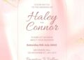 Rose Gold Watercolor Alcohol Ink Canva Wedding Invitation Templates
