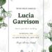 Free Editable Minimalist Greenery Jasmine Floral Wedding Invitation