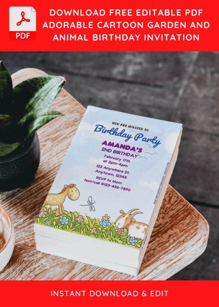 Invitation Template of (Free Editable PDF) Adorable Nursery Farm Animal Birthday Invitation Templates 4