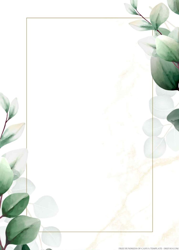 18+ Minimalist Greenery Eucalyptus Leaves Canva Wedding Invitation ...