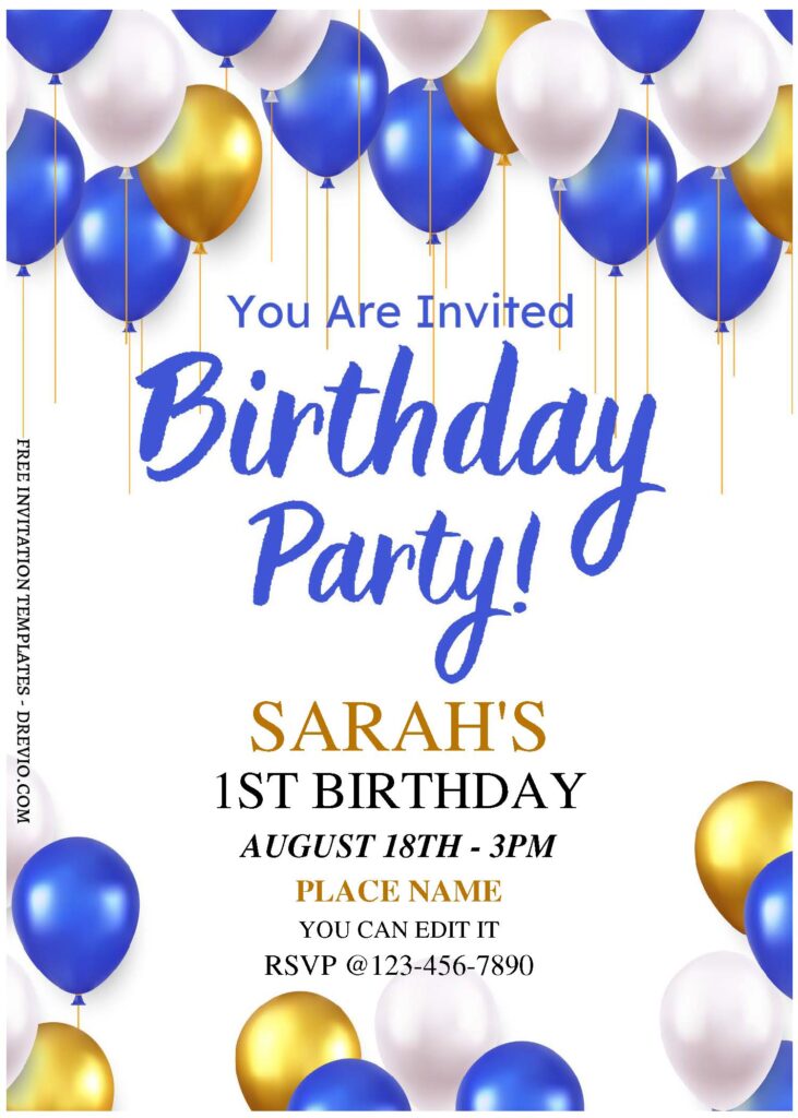 Invitation Template of (Free Editable PDF) Joyful Birthday Party Invitation Templates 2