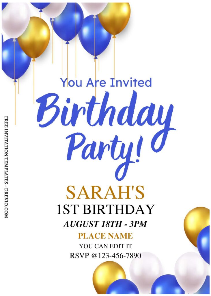 Invitation Template of (Free Editable PDF) Joyful Birthday Party Invitation Templates 1