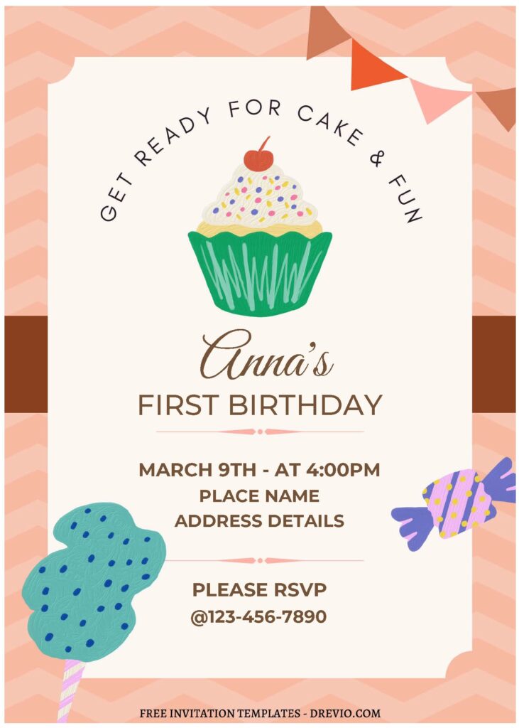 Invitation Template of (Free Editable PDF) Lovely Yummy Dessert Birthday Invitation Templates 1