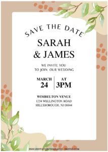 (Free Editable PDF) Rustic Vintage Greenery Wedding Invitation ...