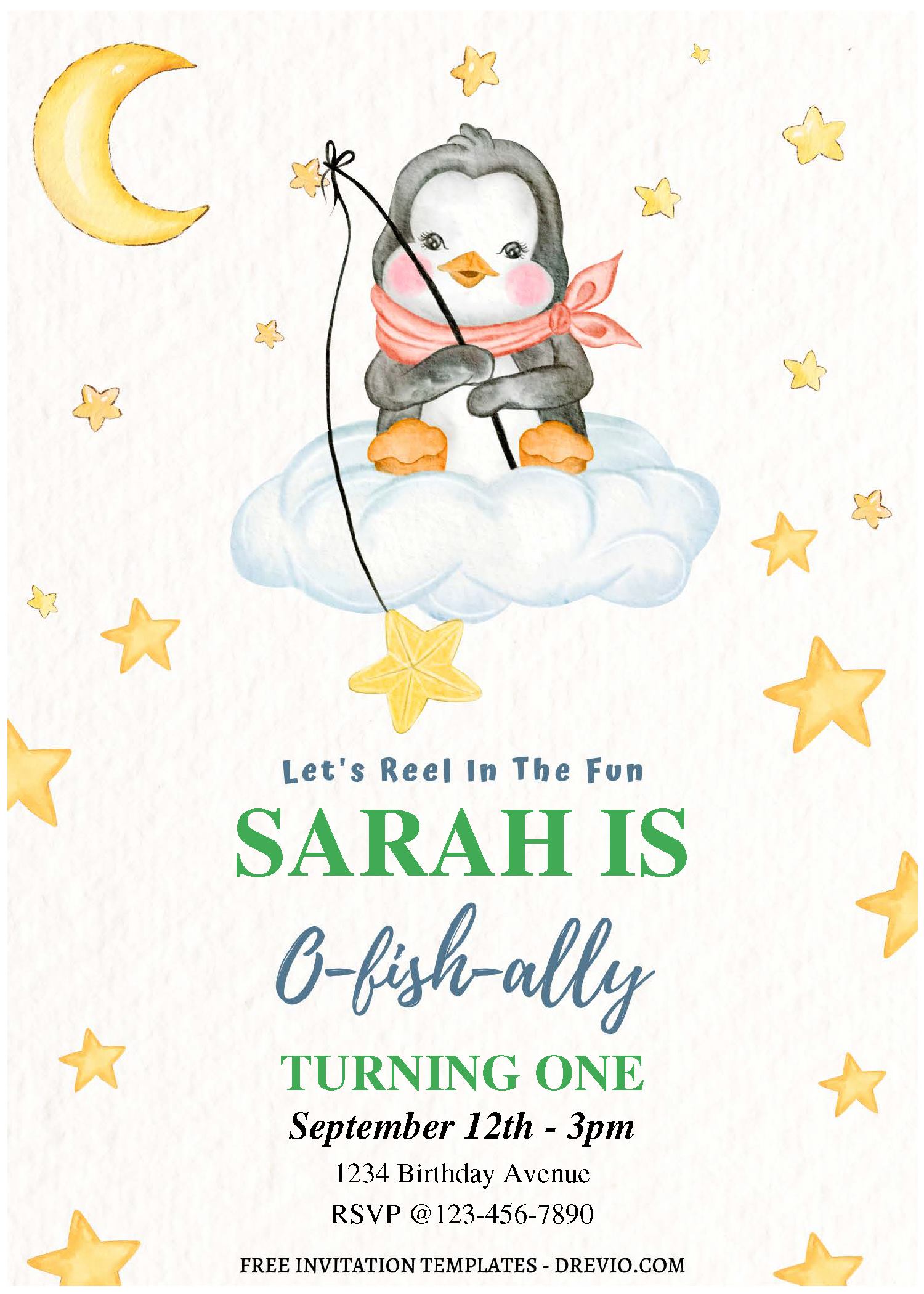 Free Editable PDF) Gone Fishing Kids Birthday Invitation Templates