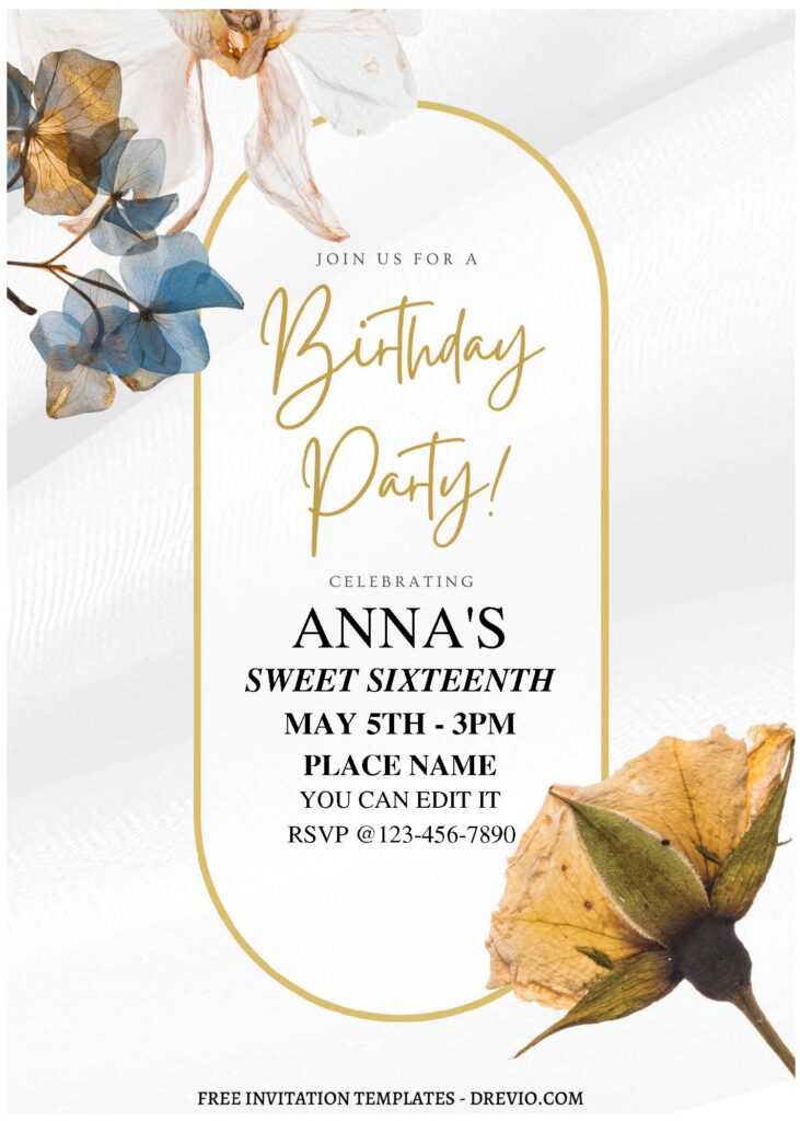 Invitation Template of (Free Editable PDF) Enchanting Floral Themed Birthday Invitation Templates 2