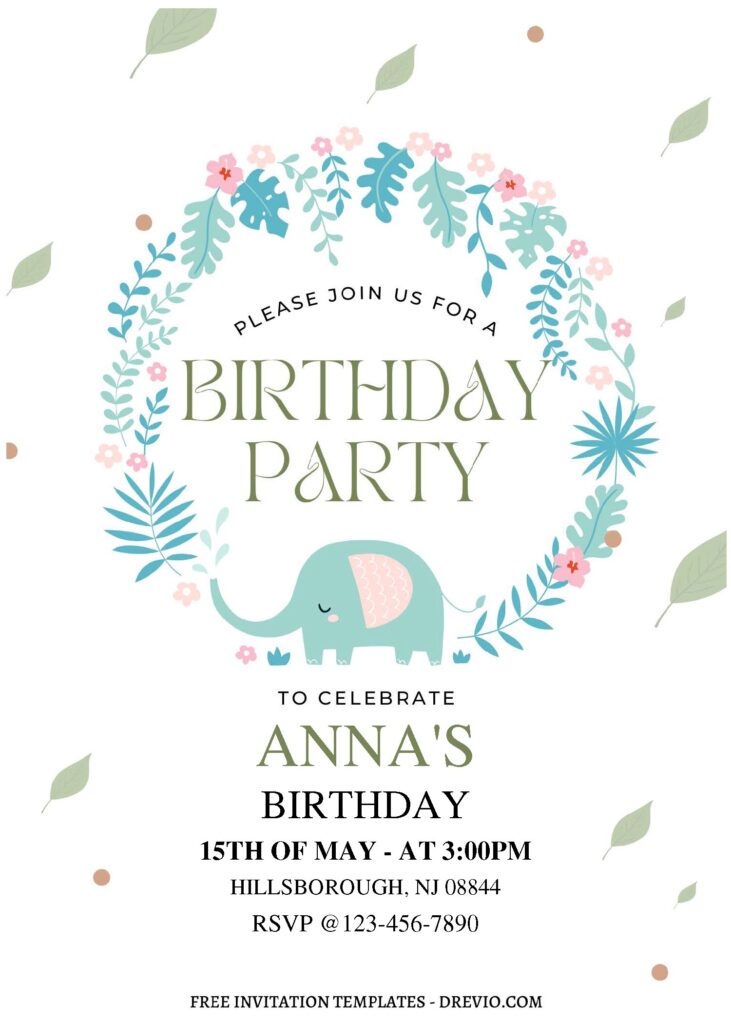 Invitation Template of (Free Editable PDF) Dreamy Flower Frame Kids Birthday Invitation Templates 1