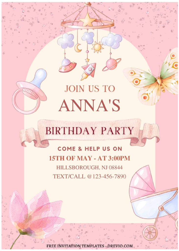 (Free Editable PDF) Toddlers Birthday Invitation Templates C