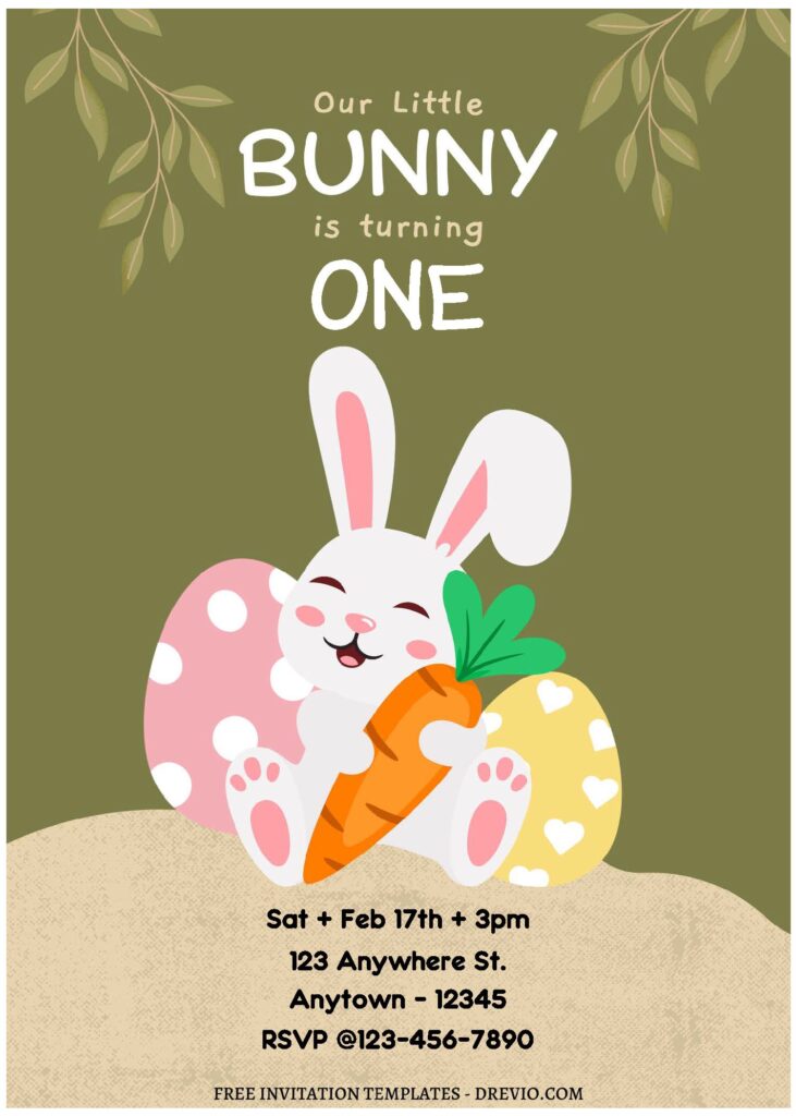 (Free Editable PDF) Beautiful Peter Rabbit Birthday Invitation Templates B