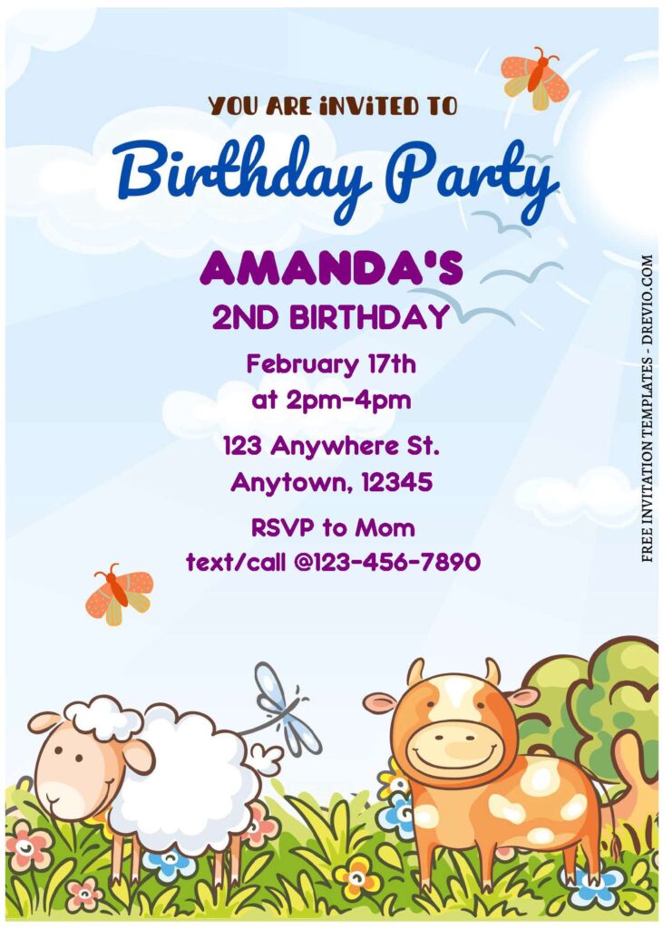 Invitation Template of (Free Editable PDF) Adorable Nursery Farm Animal Birthday Invitation Templates 3