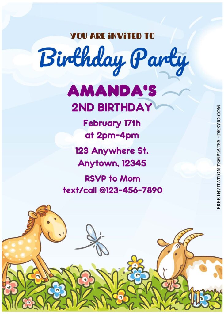 Invitation Template of (Free Editable PDF) Adorable Nursery Farm Animal Birthday Invitation Templates 1