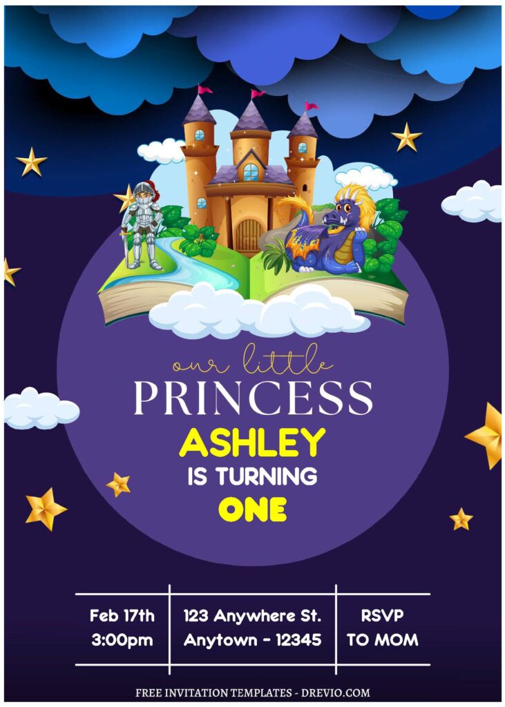 (Free Editable PDF) Twilight Princess Birthday Invitation Templates C