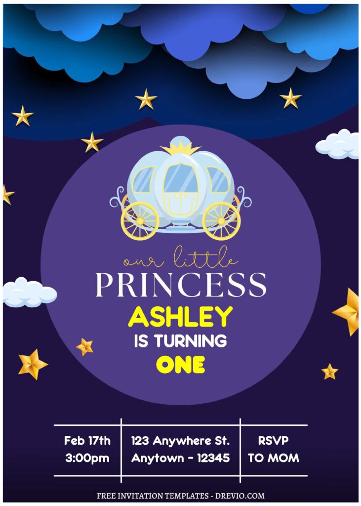 (Free Editable PDF) Twilight Princess Birthday Invitation Templates A