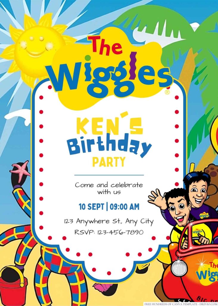 Free Editable The Wiggles Birthday Invitation 