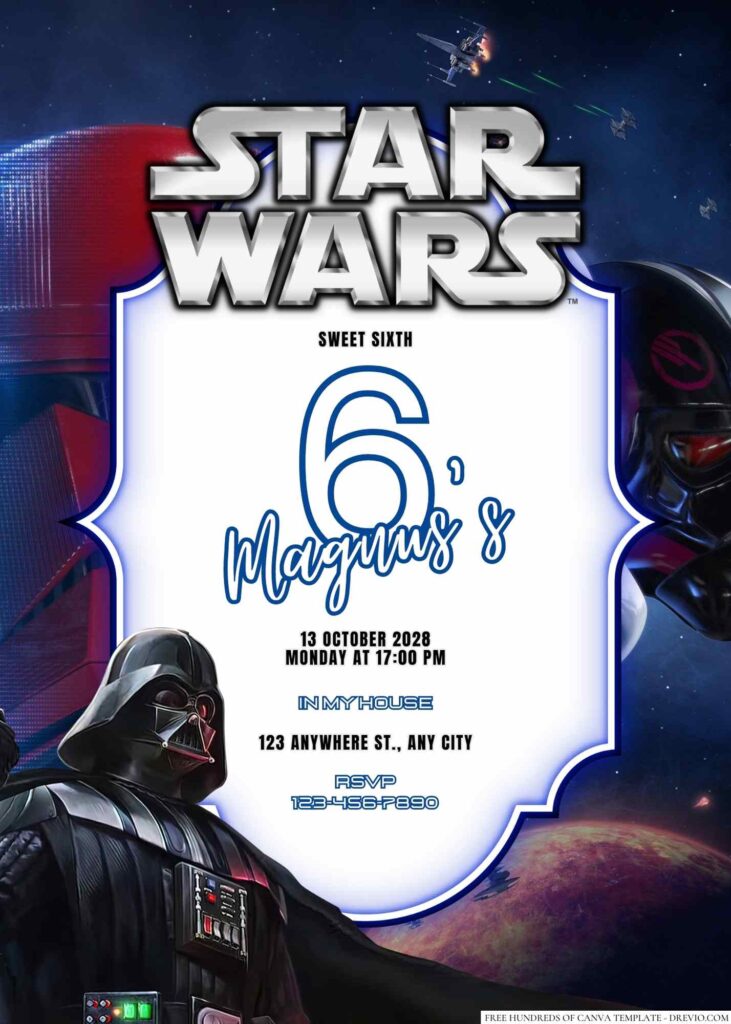 Free Editable Star Wars Birthday Invitation