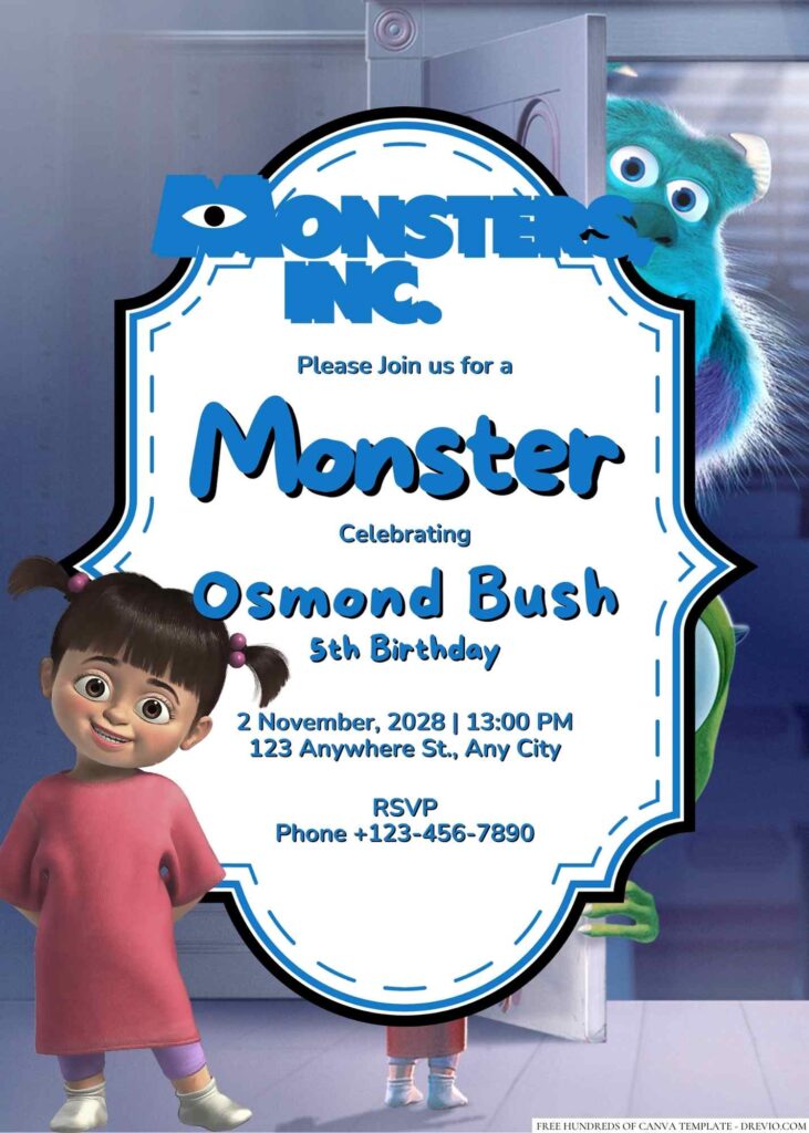 Free Editable Monsters, Inc. Birthday Invitation Download Hundreds