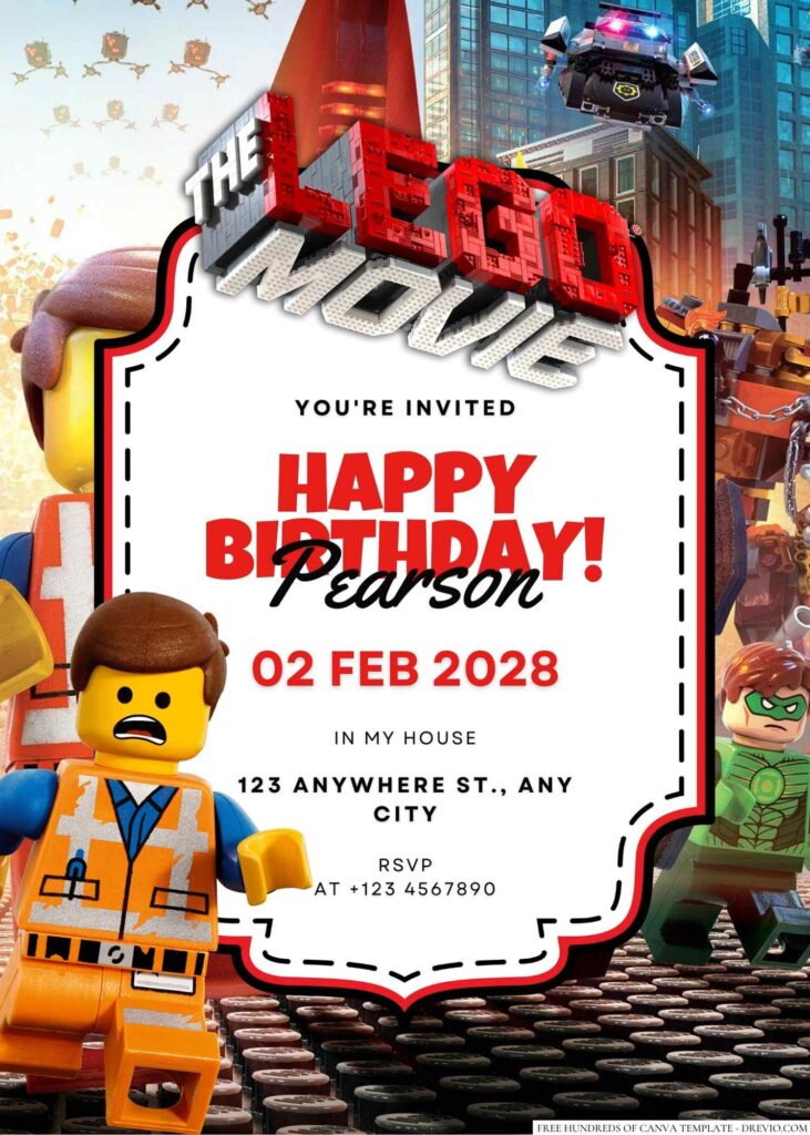 lego movie birthday invitations