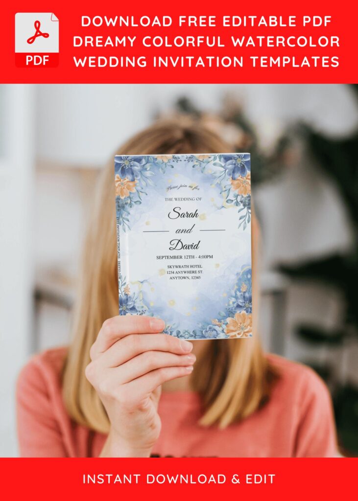 (Free Editable PDF) Visually Stunning Floral And Marble Wedding Invitation Templates J