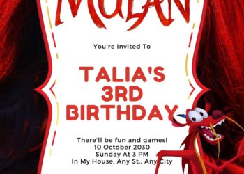 Free Editable Mulan Birthday Invitation