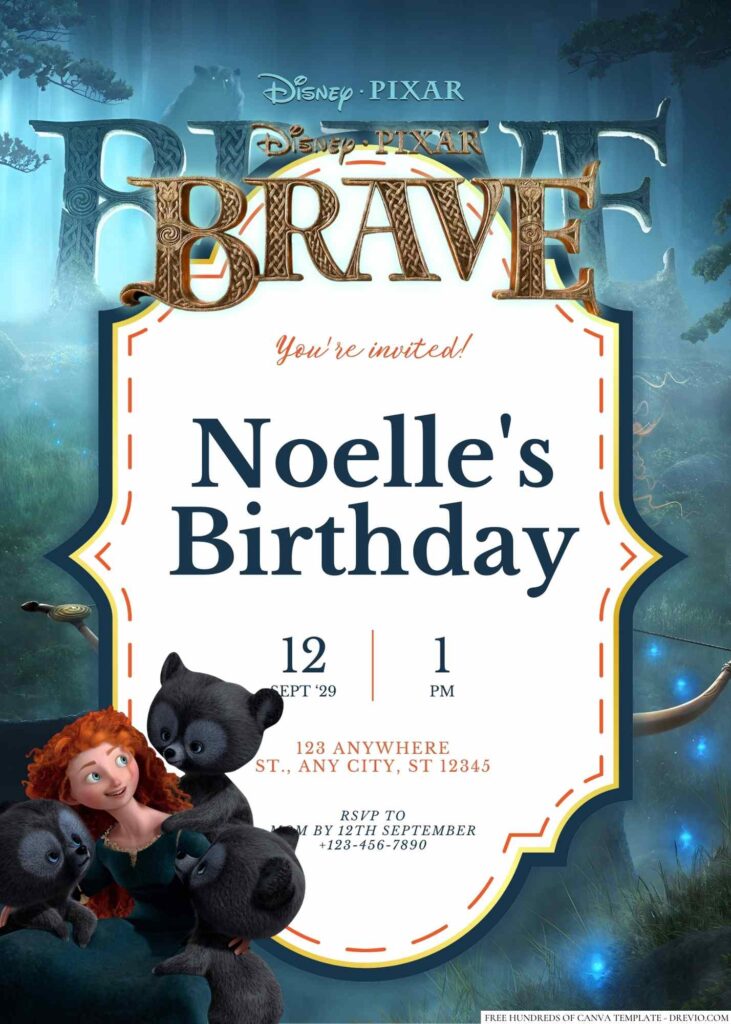 Free Editable Brave Birthday Invitation