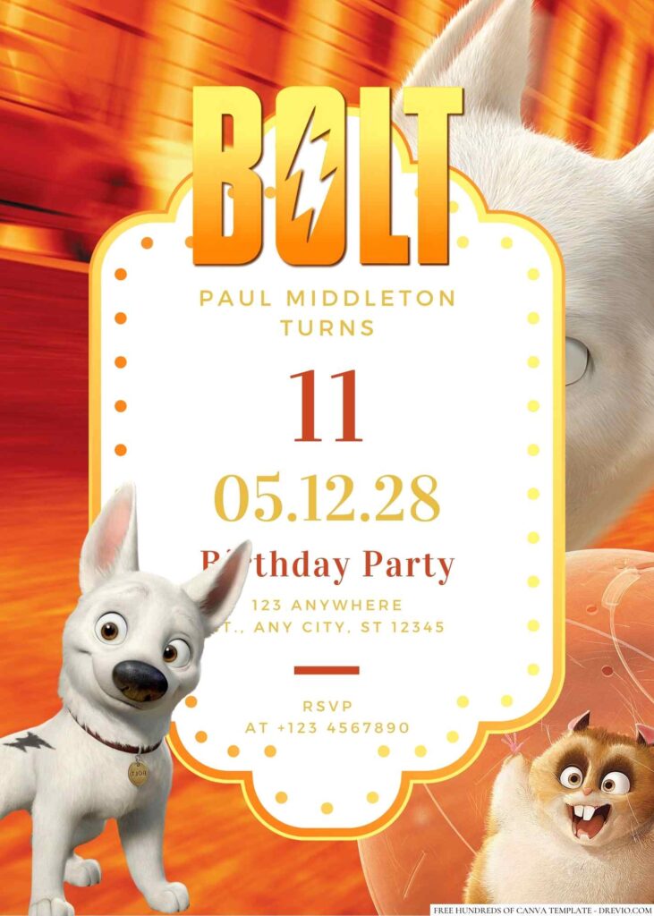 Free Editable Bolt Birthday Invitation