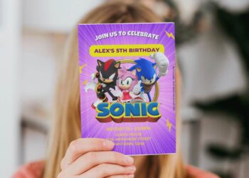 (Free Editable PDF) Mystical Sonic The Hedgehog Birthday Invitation Templates